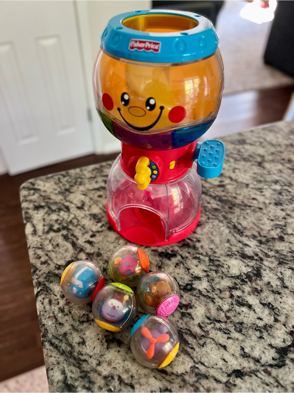 Fisher-Price Vintage Roll A Rounds Swirlin Surprise Pop-Up Gumball Toy